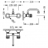 Tres Cocina Bateria dwuuchwytowa ścienna kuchenna 123314 Chrom